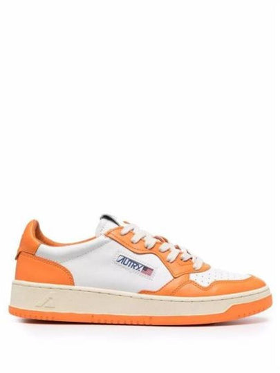 Men's Medalist Low Leather Sneakers Orange - AUTRY - BALAAN 2