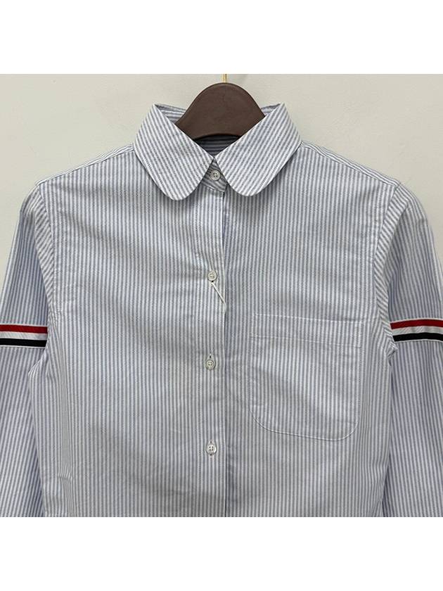 Women's Armband University Striped Oxford Shirt Blue - THOM BROWNE - BALAAN 5