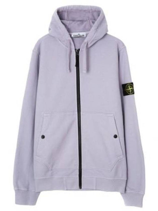 Brushed cotton fleece hooded zip-up regular fit - STONE ISLAND - BALAAN 1