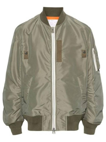 Zip-Up Bomber Jacket Khaki - SACAI - BALAAN 1