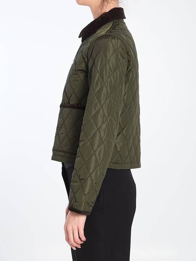 Cropped Quilted Nylon Jacket Shale Brush - BURBERRY - BALAAN 4