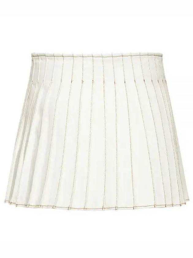 A-line Short Pleats Skirt White - AMI - BALAAN 2