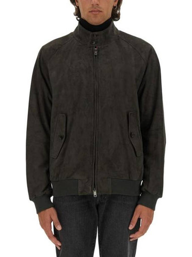 G9 Slim Fit Suede Jacket Black - BARACUTA - BALAAN 1