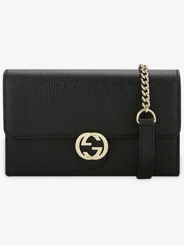 GG Interlocking Chain Strap Cross Bag Black - GUCCI - BALAAN 3