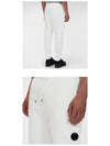 Men's Diagonal Lens Wappen Fleece Track Pants White - CP COMPANY - BALAAN.