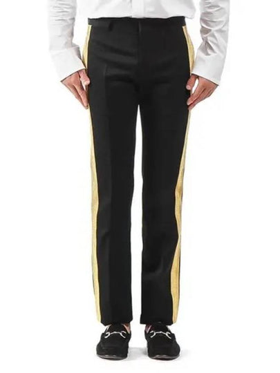 Men's Leg Straight Pants Black Yellow - ALEXANDER MCQUEEN - BALAAN 2