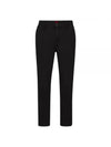 Tapered Fit Chino Cotton Gabardine Straight Pants Black - HUGO BOSS - BALAAN 1