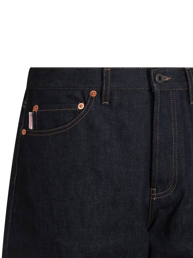 Valentino Garavani Dark Blue Cotton Denim Jeans - VALENTINO - BALAAN 3