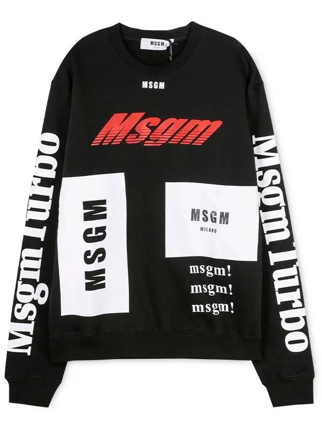 Multi Printing Logo Sweatshirt Black - MSGM - BALAAN 4