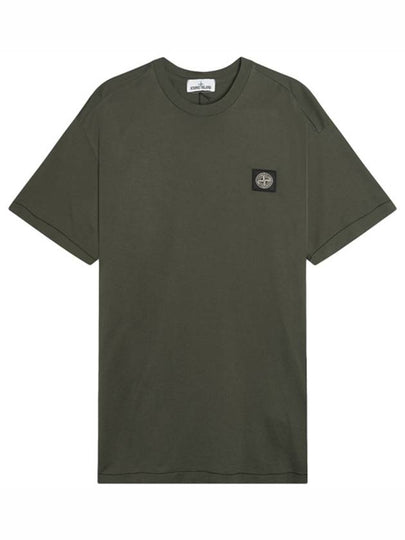 Men's Waffen Logo Patch Short Sleeve T-Shirt Khaki - STONE ISLAND - BALAAN 2