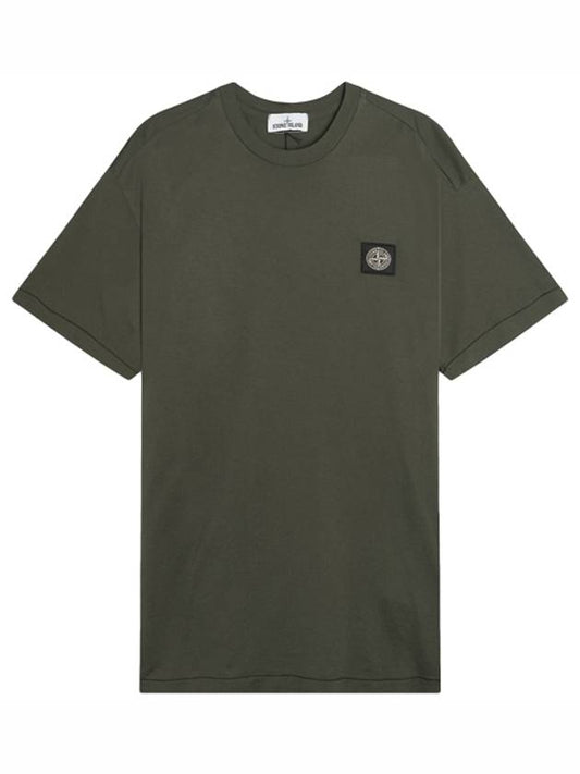 Men's Waffen Logo Patch Short Sleeve T-Shirt Khaki - STONE ISLAND - BALAAN 2