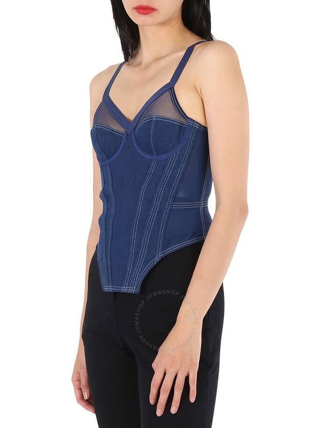 Burberry Ladies Dark Canvas Blue Denim Corset Top, Brand Size 4 (US Size 2) - BURBERRY - BALAAN 3