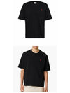 Small Heart Logo Boxy Fit Short Sleeve T-Shirt Black - AMI - BALAAN 5