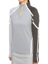 Women'S Quarter Zip Long Sleeve T-Shirt Light Heather Grey - G/FORE - BALAAN 3