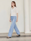 Relaxed straight denim pants light blue - LESEIZIEME - BALAAN 2