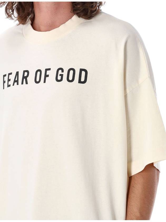 Logo Print Short Sleeve T Shirt Cream - FEAR OF GOD - BALAAN 4