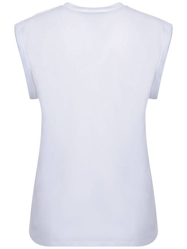 Women's Logo Print Shoulder Button Sleeveless White - BALMAIN - BALAAN 3