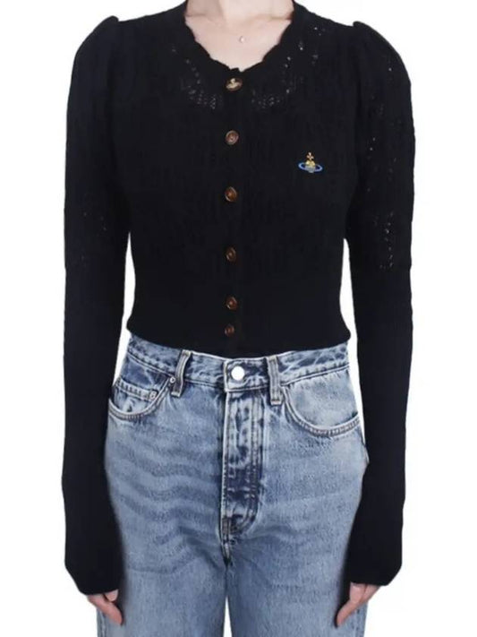 Samantha Cropped Cardigan Black - VIVIENNE WESTWOOD - BALAAN 2