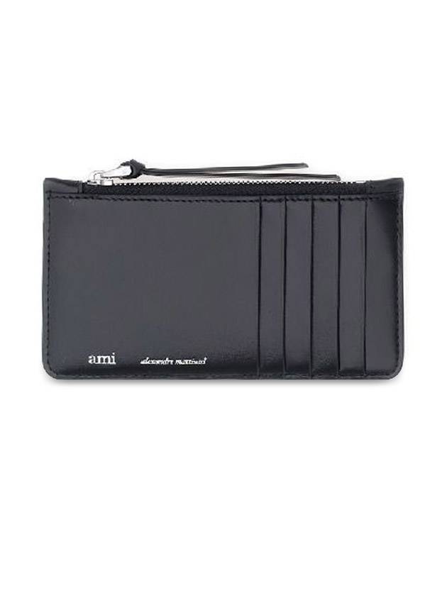 Lettering Logo Card Wallet Black - AMI - BALAAN 4