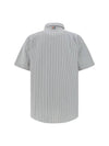 Men's Striped Short Sleeve Shirt White - THOM BROWNE - BALAAN 3