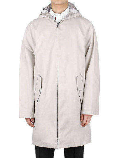 Waterproof Cotton Twill T-Dart Hooded Jacket Khaki - THOM BROWNE - BALAAN 2