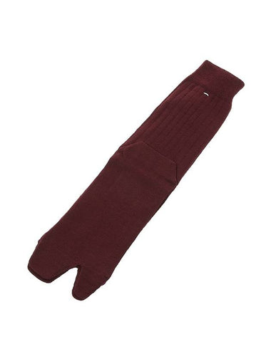 Tabi Ribbed Wool Blend Socks Bordeaux - MAISON MARGIELA - BALAAN 1