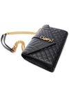 Gold Matelass Grain De Poudre Envelope Medium Shoulder Bag Black - SAINT LAURENT - BALAAN 6