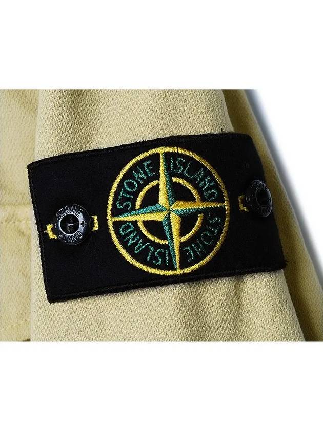 Textured Brushed Recycled Cotton Over Long Sleeve Shirt Ecru - STONE ISLAND - BALAAN 5