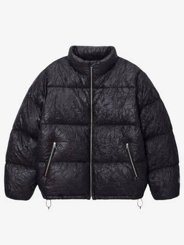 Stussy Wrinkled Nylon Down Puffer Black - STUSSY - BALAAN 1