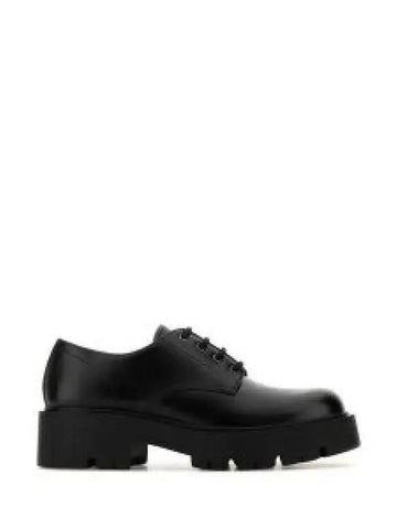 Brushed Leather Derby Black - PRADA - BALAAN 1