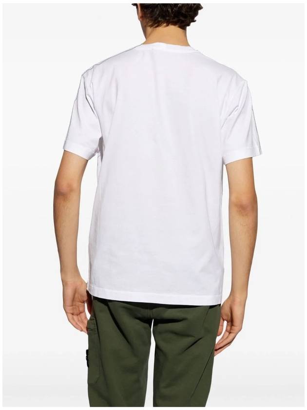 Logo Patch Short Sleeve T-Shirt White - STONE ISLAND - BALAAN 3