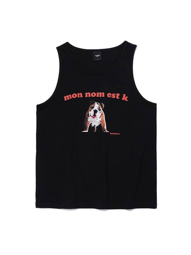 Unisex K Printing Sleeveless T-shirt Black - LMN3011 - BALAAN 1