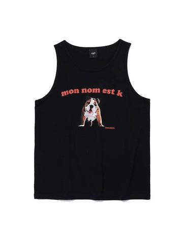 Unisex K Printing Sleeveless T-shirt Black - LMN3011 - BALAAN 1