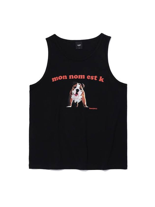 Unisex K Printing Sleeveless T-shirt Black - LMN3011 - BALAAN 2