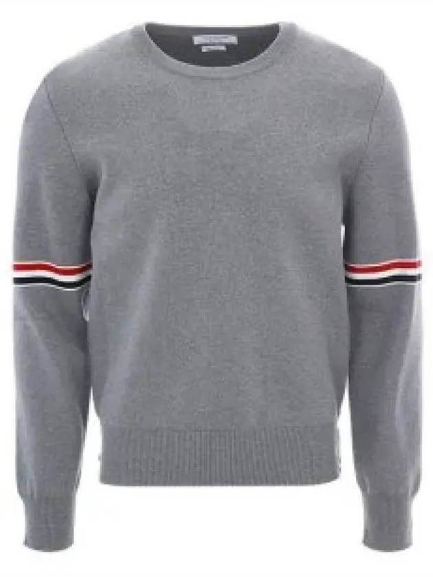 Men's Milan Stitch Armband Crew Neck Knit Top Light Grey - THOM BROWNE - BALAAN 2