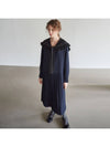 Women's Sailor Frill Collor Pleats Long Dress Navy - MITTE - BALAAN 2