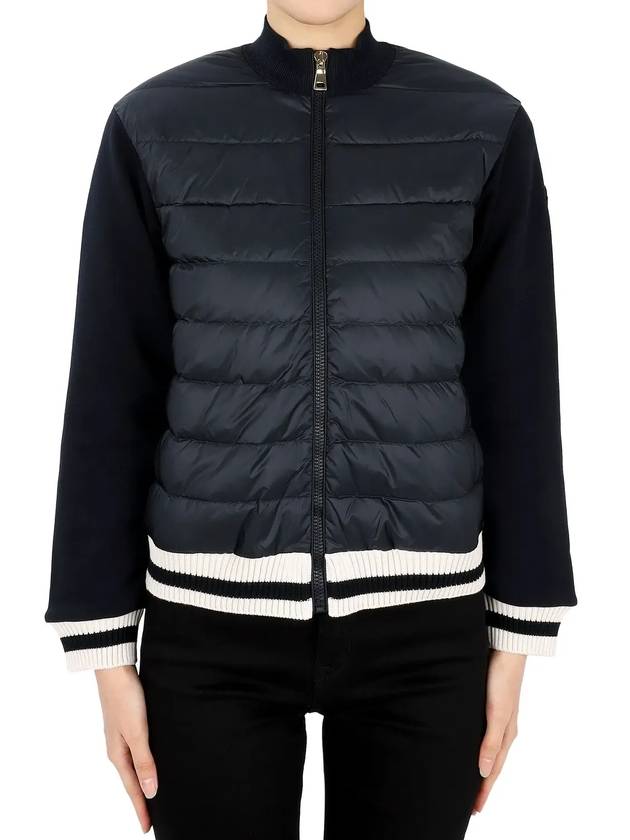 Kids High Neck Mix Zip up Jacket Navy 8G00011 809DK 781 12 14A Adults can wear - MONCLER - BALAAN 3