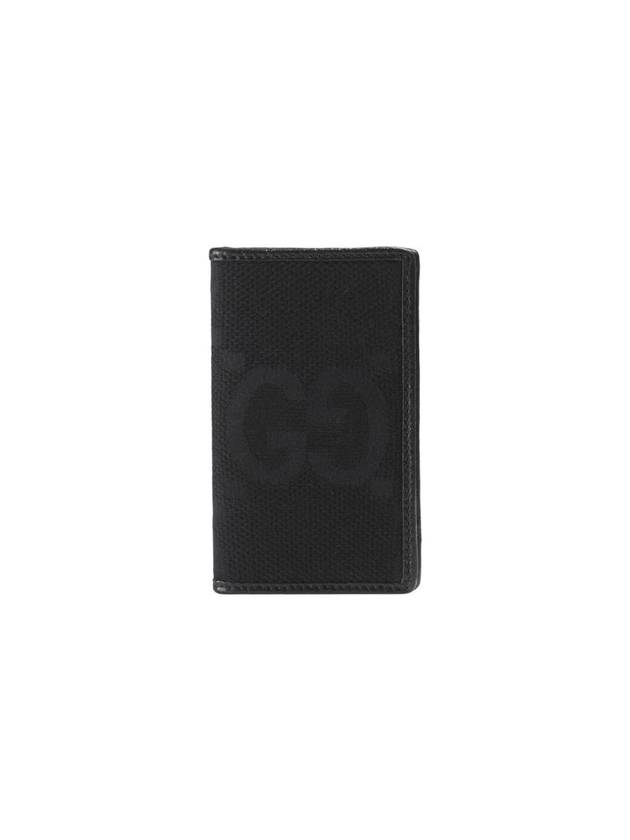 Jumbo GG Card Case Black Canvas - GUCCI - BALAAN 1