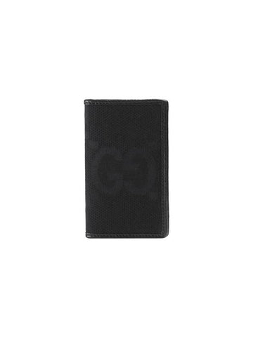 Jumbo GG Card Case Black Canvas - GUCCI - BALAAN 1