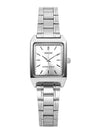 Square Plated Metal Analog Watch Silver - CASIO - BALAAN 3