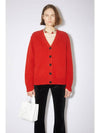 Wool Blend Cardigan Red - ACNE STUDIOS - BALAAN 3