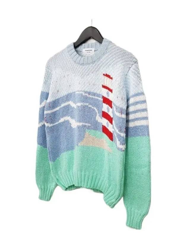 Crepe Sea Scenic Crewneck Cotton Knit Top - THOM BROWNE - BALAAN 3