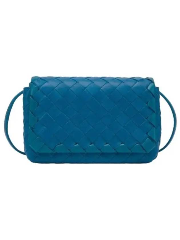 Mini Intrecciato Cross Bag Blue - BOTTEGA VENETA - BALAAN 1