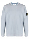 Wappen Patch Cotton Knit Top Blue Grey - STONE ISLAND - BALAAN 2