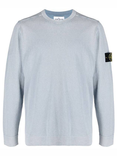 Wappen Patch Cotton Knit Top Blue Grey - STONE ISLAND - BALAAN 2