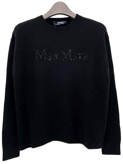 Kassel Logo Wool Cashmere Knit Top Black - S MAX MARA - BALAAN 2