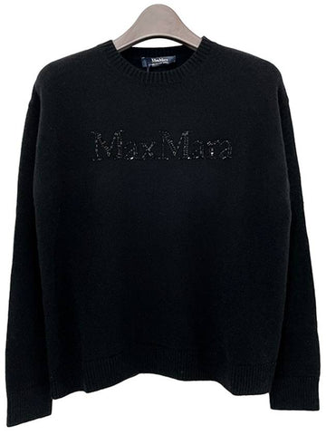 S KASSEL logo wool cashmere knit black 2429366163600 009 - MAX MARA - BALAAN 1