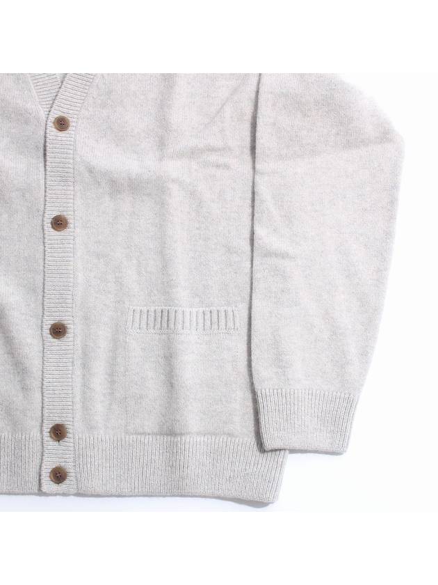 Bold Fox Head Patch Regular Lambswool Cardigan Light Grey - MAISON KITSUNE - BALAAN 5