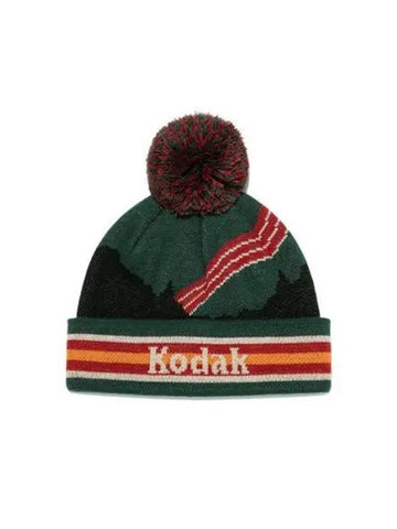 KODAK Apparel multicolor jacquard bell beanie GREEN - KODO - BALAAN 1