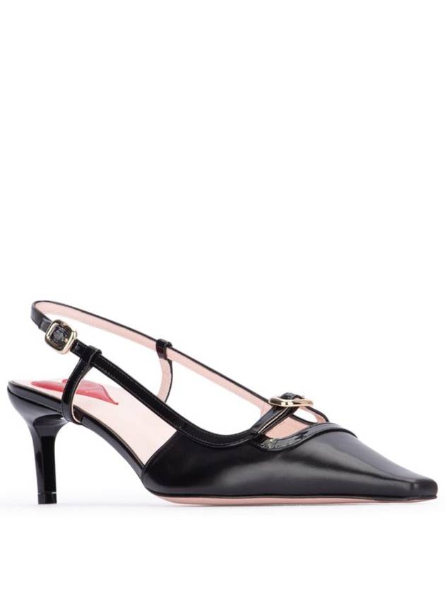 Viv' Canard Metal Mini Buckle Slingback Heel Black - ROGER VIVIER - BALAAN 3